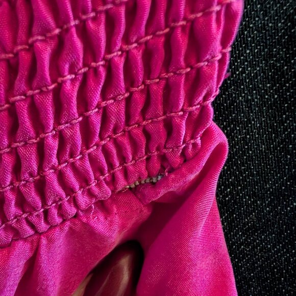 Rebecca Taylor 100% Silk Strapless Mini Dress Ruffled skirt Fuschia Size 4 Party - Picture 11 of 11